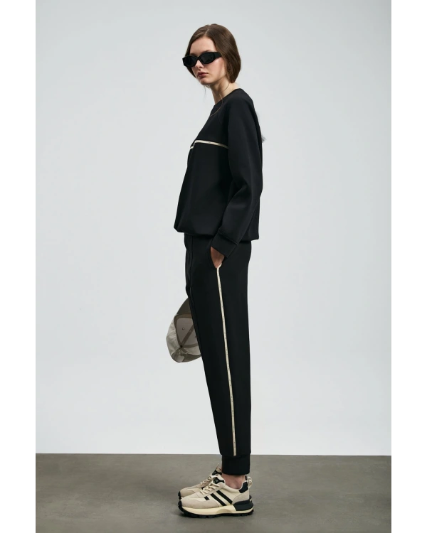Lufian Angelina Kadın Siyah Örme Sweatshirt 122030019
