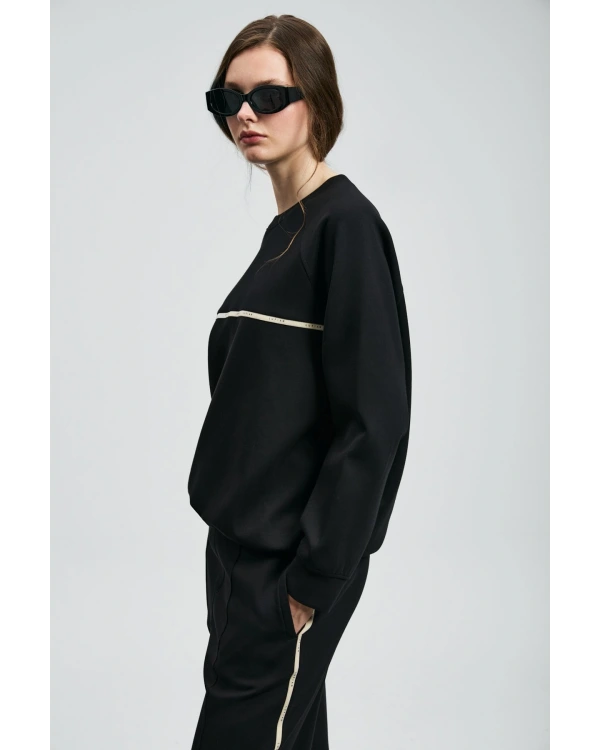 Lufian Angelina Kadın Siyah Örme Sweatshirt 122030019