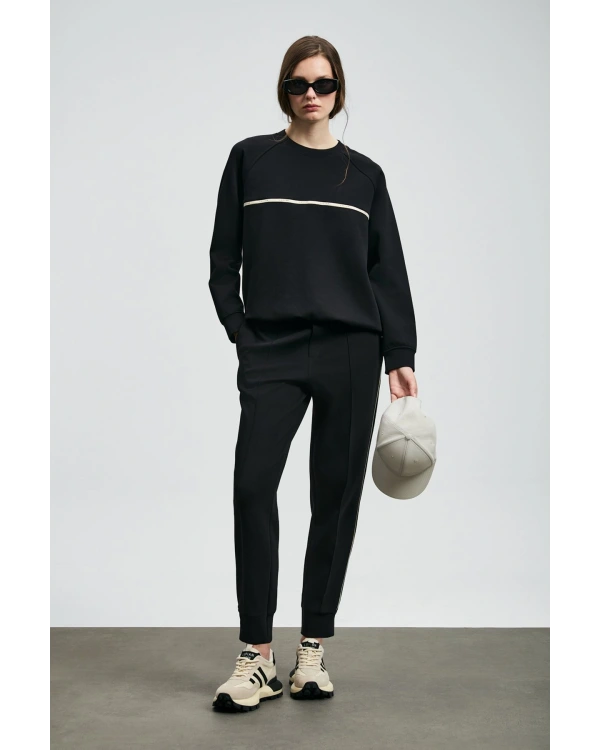 Lufian Angelina Kadın Siyah Örme Sweatshirt 122030019