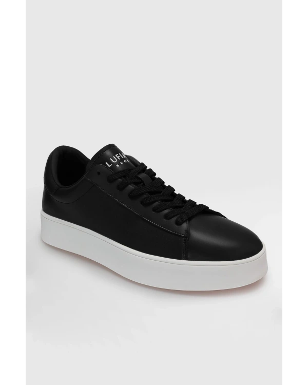Lufian Anton Erkek Deri Siyah Sneaker 112230224