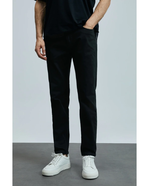 Lufian Erkek Anton Slim Fit Siyah Pantolon 111200206