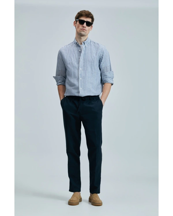 Lufian Erkek Bert Slim Fit Lacivert Pantolon 111190352