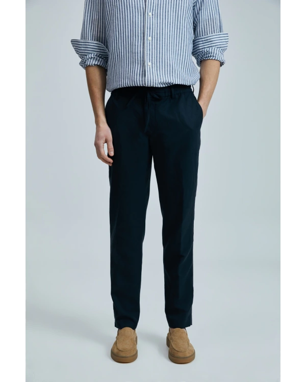 Lufian Erkek Bert Slim Fit Lacivert Pantolon 111190352