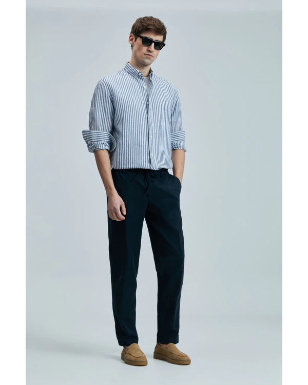 Lufian Erkek Bert Slim Fit Lacivert Pantolon 111190352