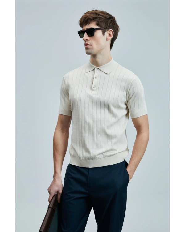 Lufian Erkek Bold Ekru T-Shirt 111090108