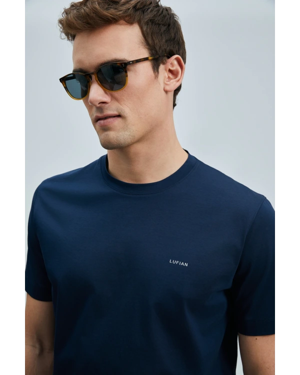 Lufian Erkek Bran Modern Grafik Lacivert T-Shirt 111020262