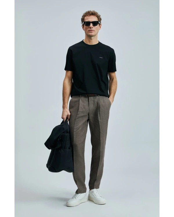 Lufian Erkek Bran Modern Grafik Siyah T-Shirt 111020262