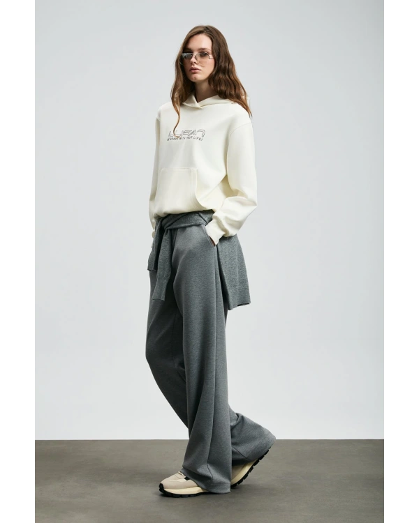 Lufian Cassa Kadın Kırık Beyaz Örme Sweatshirt 122030023