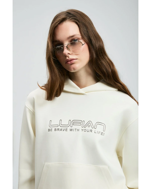 Lufian Cassa Kadın Kırık Beyaz Örme Sweatshirt 122030023