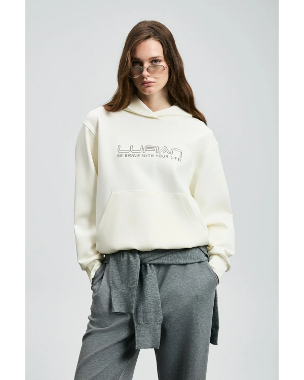 Lufian Cassa Kadın Kırık Beyaz Örme Sweatshirt 122030023