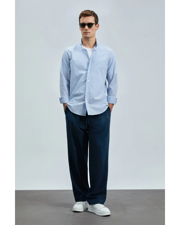 Lufian Erkek Charles Basic Regular Fit Mavi Gömlek 111010638