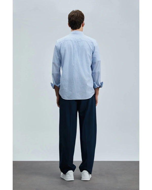 Lufian Erkek Charles Basic Regular Fit Mavi Gömlek 111010638