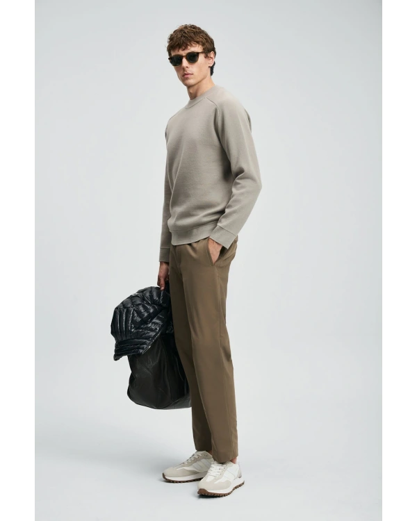 Lufian Daren Smart Chino Erkek Toprak Renk Slim Fit Pantolon 112190340