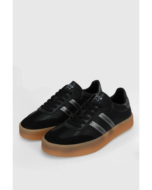 Lufian David Erkek Siyah Deri Sneaker Ayakkabı 112230234