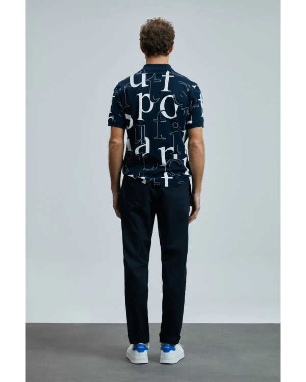 Lufian Erkek Diamond Smart Polo Lacivert T-Shirt 111040219