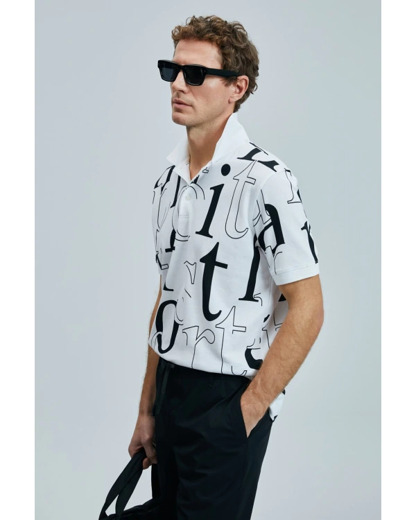 Lufian Erkek Diamond Smart Polo Beyaz T-Shirt 111040219