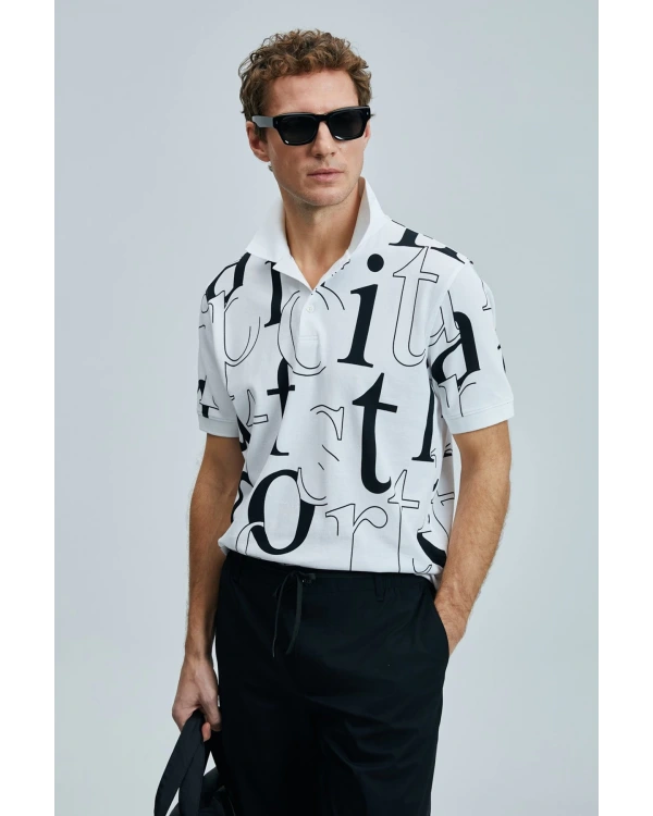 Lufian Erkek Diamond Smart Polo Beyaz T-Shirt 111040219