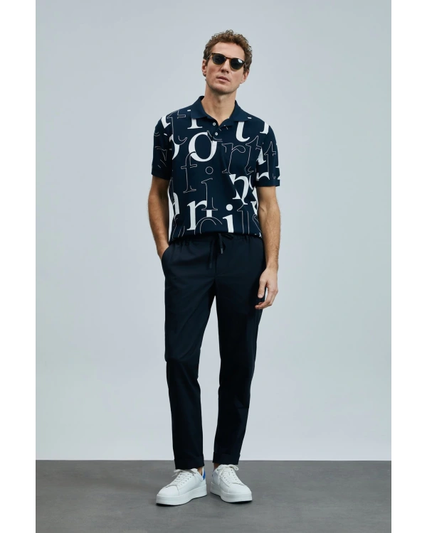 Lufian Erkek Diamond Smart Polo Lacivert T-Shirt 111040219