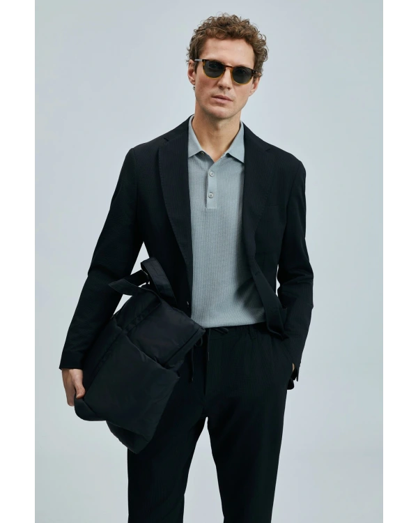 Lufian Erkek Asel Spor Slim Fit Siyah Blazer Ceket 111140170