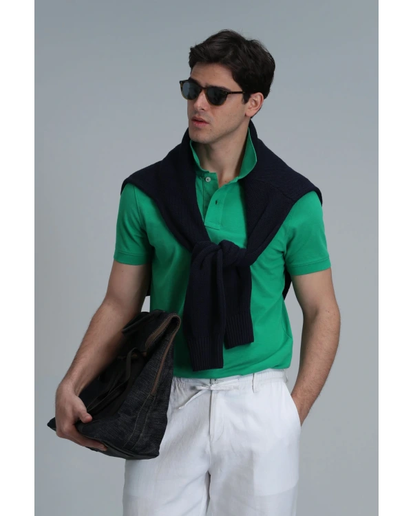 Lufian Erkek Laon Polo Yaka Açık Yeşil T-Shirt 111040164