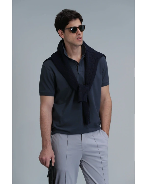 Lufian Erkek Laon Polo Yaka Antrasit T-Shirt 111040164