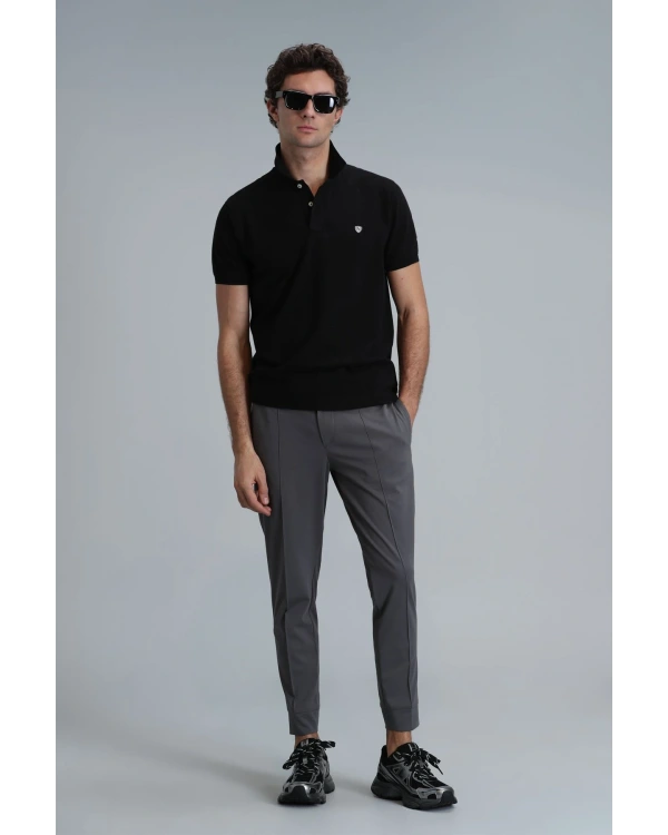 Lufian Erkek Laon Polo Yaka Siyah T-Shirt 111040164