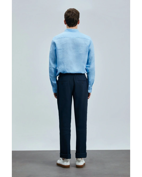 Lufian Erkek Pitaya Keten Mavi Gömlek 111010630