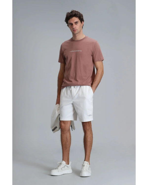 Lufian Erkek Tarçın Renk Modern Grafik T-Shirt 111020190