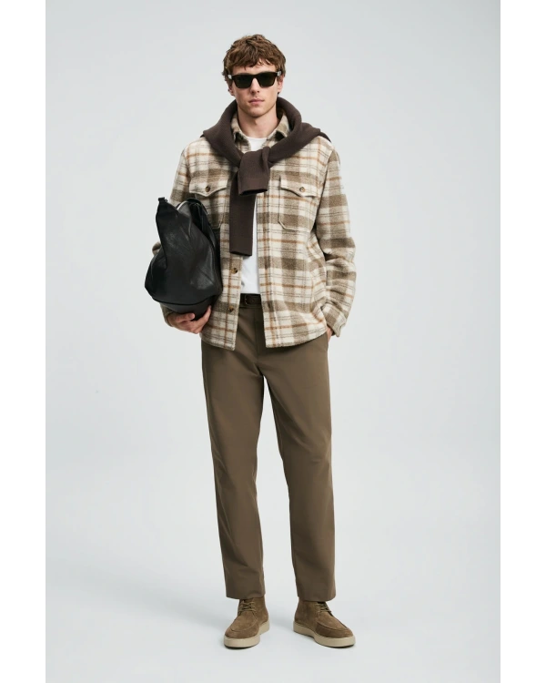 Lufian Erkek Vardar Regular Basic Bej Gömlek 112010673