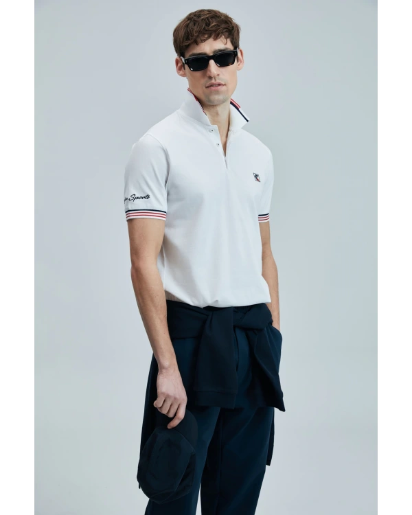 Lufian Erkek Eros Polo Yaka Beyaz T-Shirt 111040204