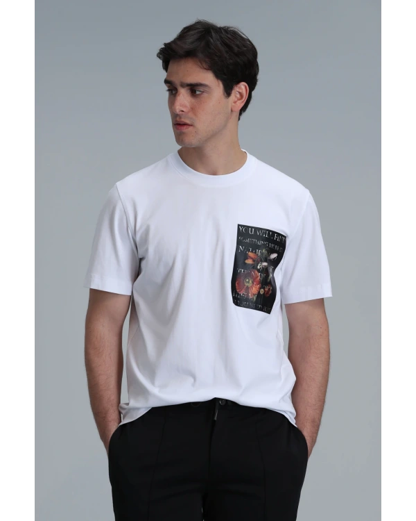 Lufian Erkek Exotic Modern Grafk Beyaz T-Shirt 11102020