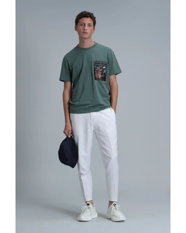 Lufian Erkek Exotic Modern Ördek Yeşili T-Shirt 111020202