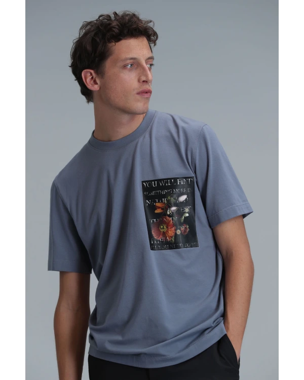 Lufian Erkek Exotic Modern Açık Gri T-Shirt 111020202