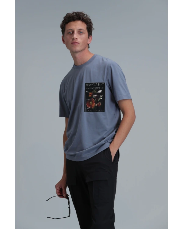 Lufian Erkek Exotic Modern Açık Gri T-Shirt 111020202