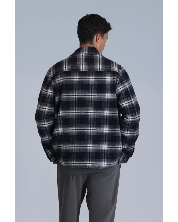 Lufian Fera Erkek Lacivert Basic Slim Fit Gömlek 112010660