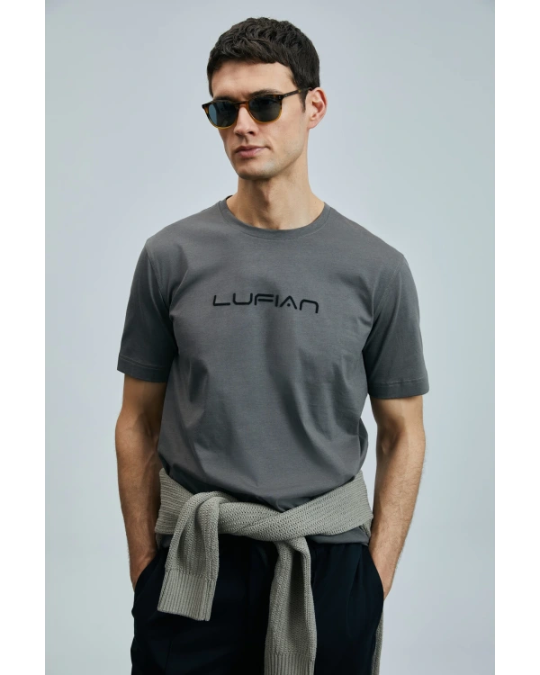 Lufian Erkek Fusion Yuvarlak Yaka Kahverengi T-Shirt 111020250