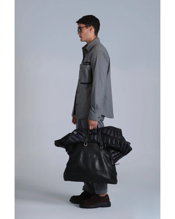 Lufian Hard Erkek Gri Basic Slim Fit Gömlek 112010651