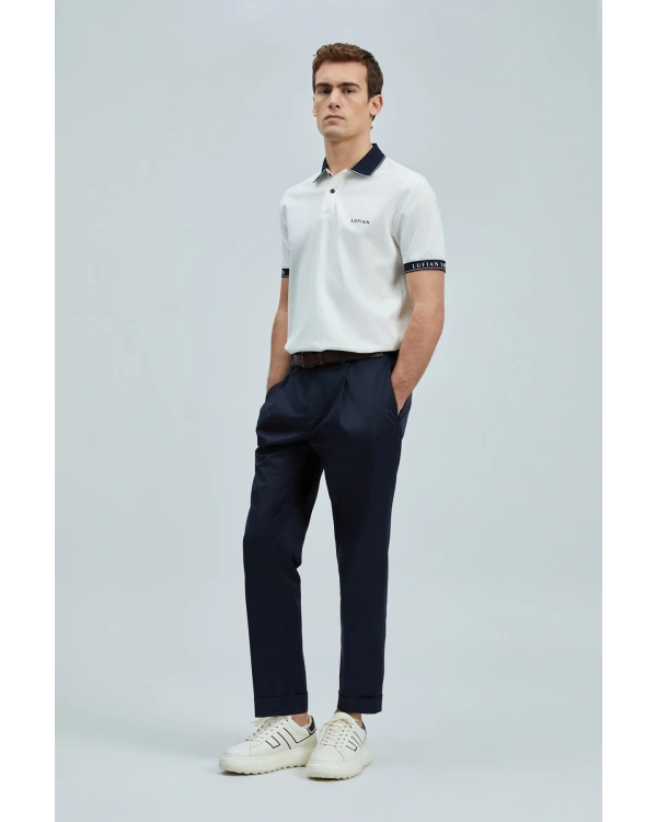 Lufian Erkek Hold Polo Yaka Kırık Beyaz T-Shirt 111040226