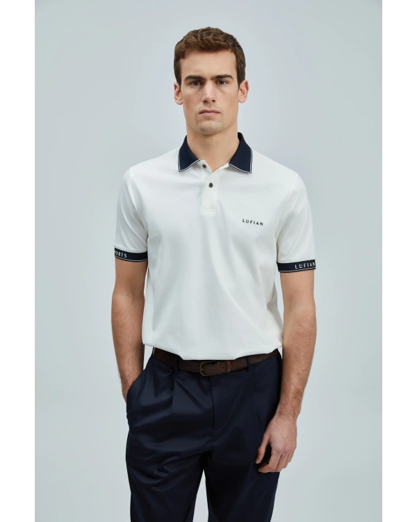 Lufian Erkek Hold Polo Yaka Kırık Beyaz T-Shirt 111040226