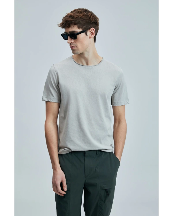 Lufian Erkek Junya Basic Bej T-Shirt 111020259