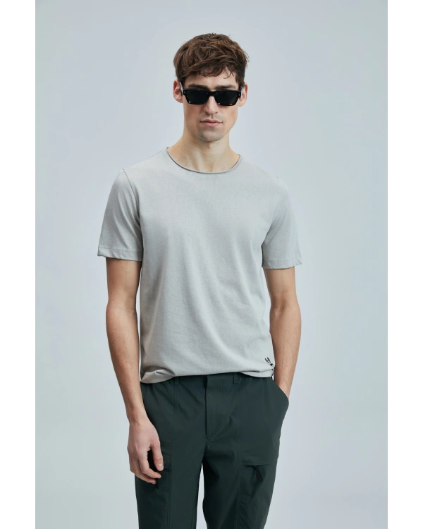 Lufian Erkek Junya Basic Bej T-Shirt 111020259