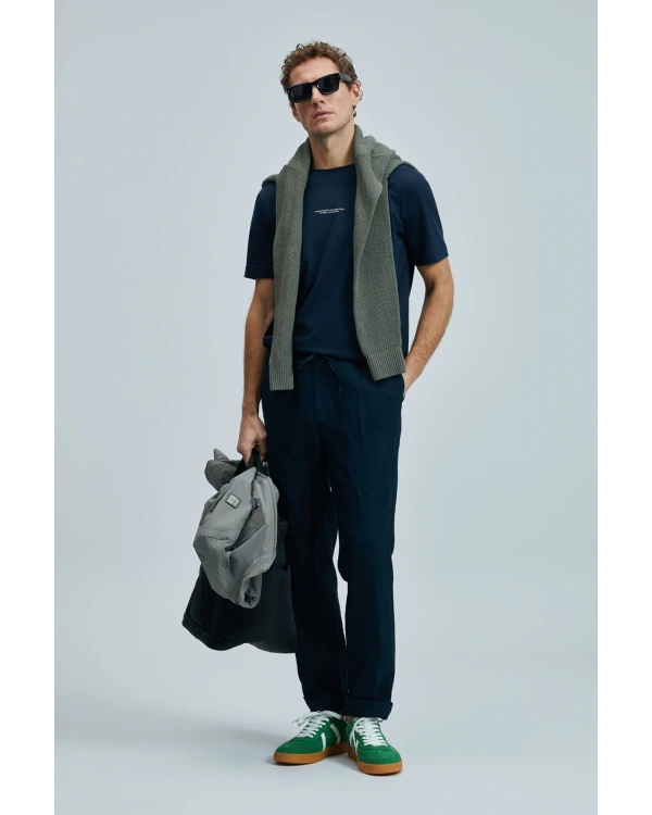 Lufian Erkek Karl Smart Chino Slimf Fit Lacivert Pantolon 111190350