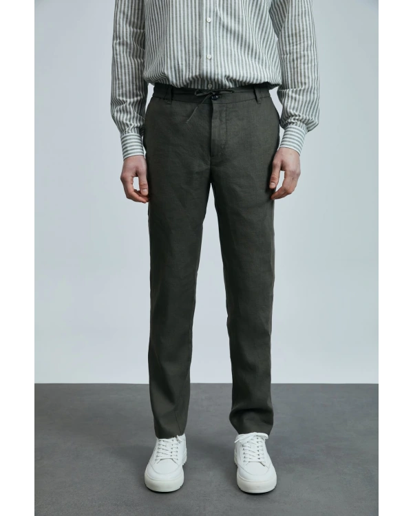 Lufian Erkek Karl Smart Chino Slim Fit Yeşil Pantolon 111190350