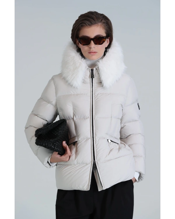 Lufian Klemantin Kadın Ekru Kaz Tüyü Mont 122120027