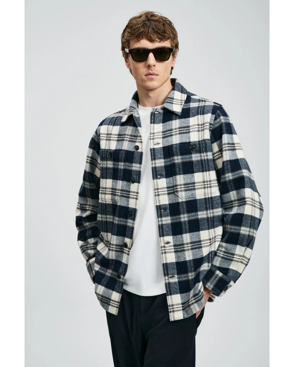 Lufian Kor Erkek Lacivert Basic Regular Fit Gömlek 112010681