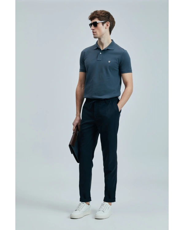 Lufian Erkek Laon Polo Yaka Antrasit T-Shirt 111040206