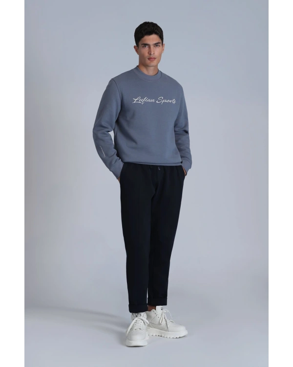 Lufian Loved Erkek Koyu Mavi Sweatshirt 112030137