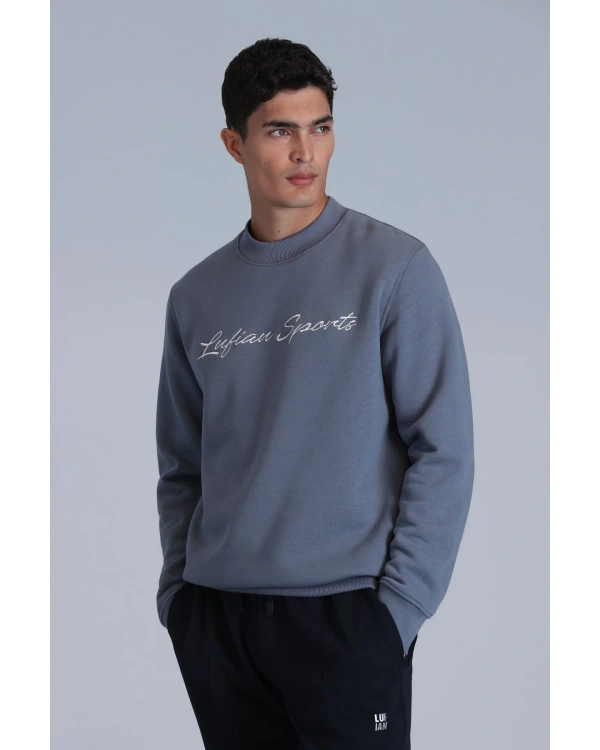 Lufian Loved Erkek Koyu Mavi Sweatshirt 112030137