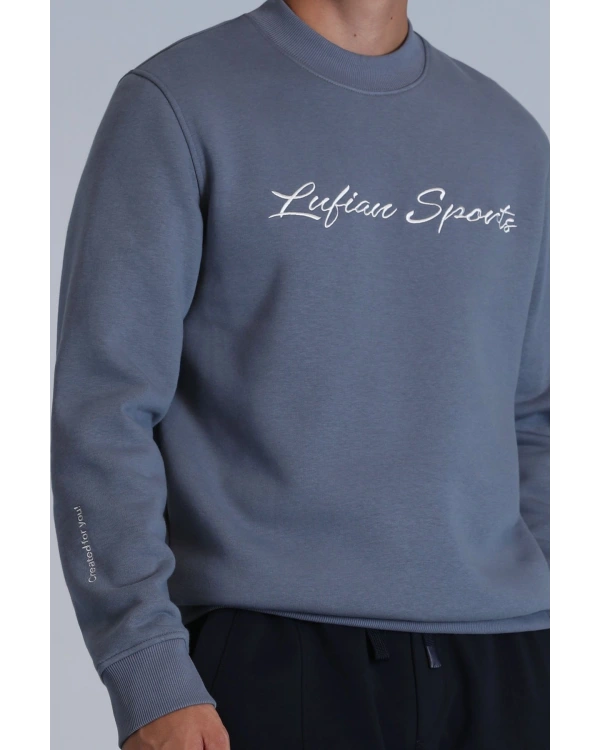 Lufian Loved Erkek Koyu Mavi Sweatshirt 112030137