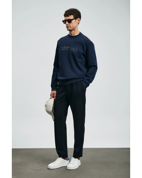 Lufian Luther Erkek Lacivert Sweatshirt 112030171